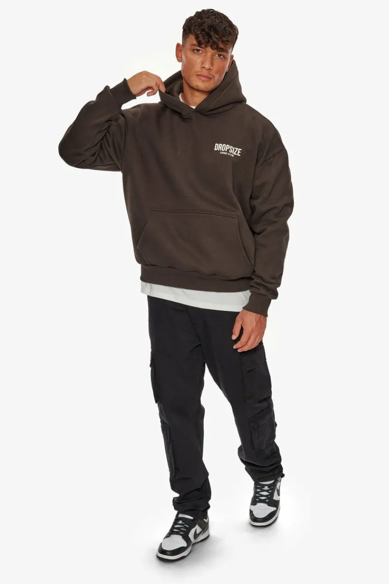 Hoodie<Dropsize Heavy Oversize Crime Club Hoodie Chocolate