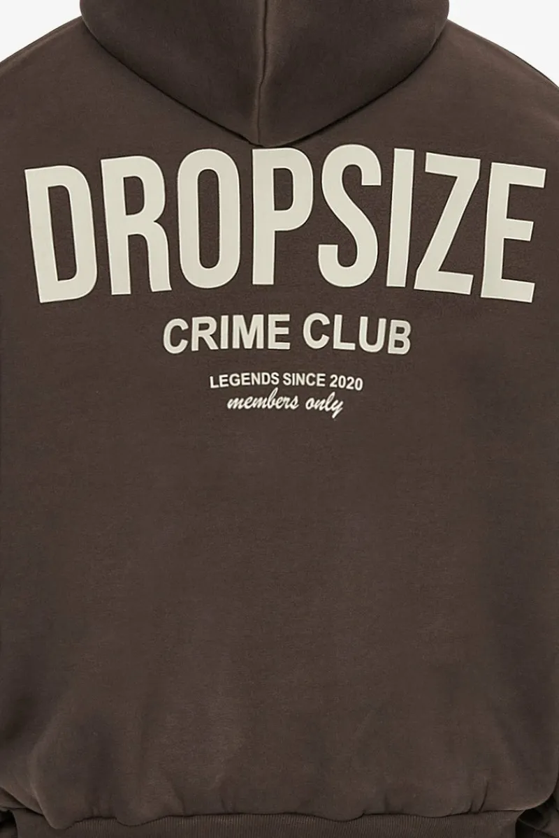 Hoodie<Dropsize Heavy Oversize Crime Club Hoodie Chocolate