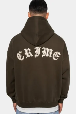 Hoodie<Dropsize Heavy Oversize Crime Hoodie Chocolate Brown