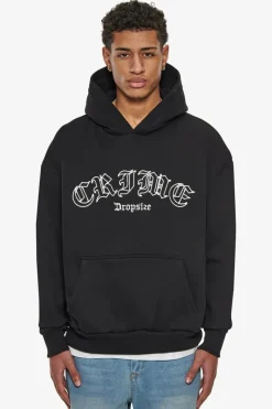 Hoodie<Dropsize Heavy Oversize Crime Outline Hoodie Black