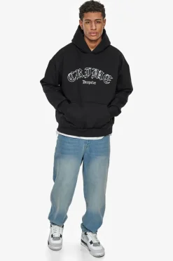 Hoodie<Dropsize Heavy Oversize Crime Outline Hoodie Black