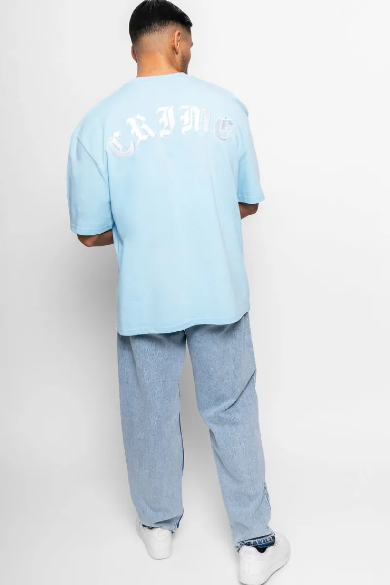 T-Shirt<Dropsize Heavy Oversize Crime Tshirt Baby Blue