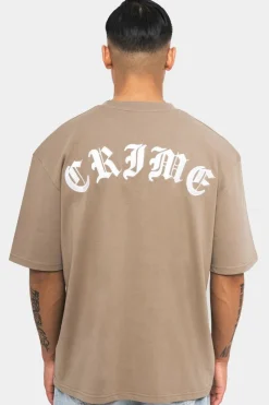 T-Shirt<Dropsize Heavy Oversize Crime T-Shirt Silver Mink
