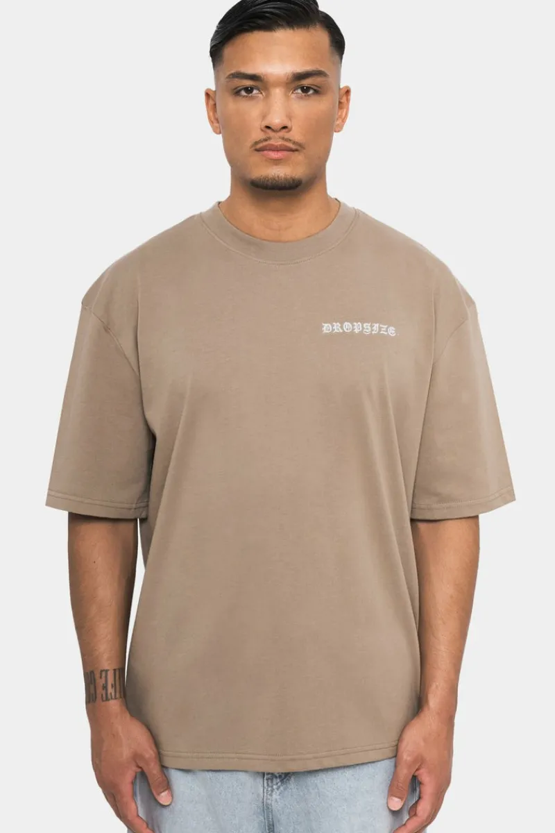T-Shirt<Dropsize Heavy Oversize Crime T-Shirt Silver Mink