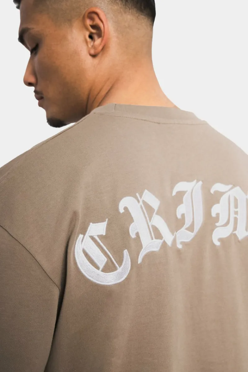 T-Shirt<Dropsize Heavy Oversize Crime T-Shirt Silver Mink