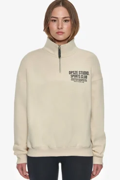 Frauen<Dropsize Heavy Oversized Ladies Sportsclub Half Zip Hoodie Coconut Milk