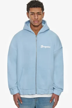 Zipper<Dropsize Heavy Oversize Dream Without Fear Zip Hoodie Baby Blue