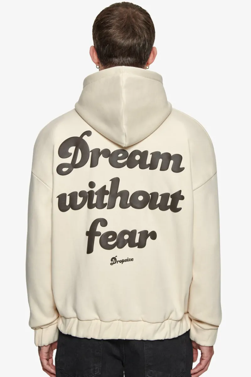 Zipper<Dropsize Heavy Oversize Dream Without Fear Zip Hoodie Coconut Milk