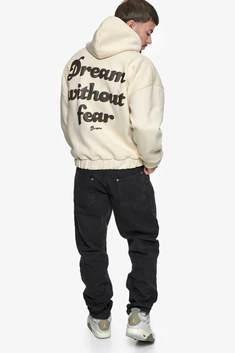 Zipper<Dropsize Heavy Oversize Dream Without Fear Zip Hoodie Coconut Milk