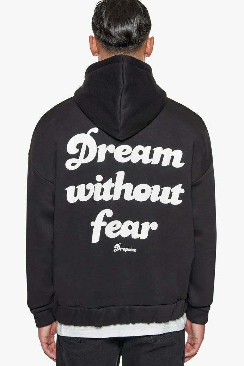 Zipper<Dropsize Heavy Oversize Dream Without Fear Zip Hoodie Black