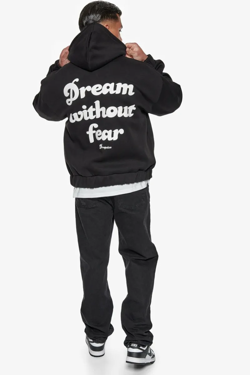 Zipper<Dropsize Heavy Oversize Dream Without Fear Zip Hoodie Black