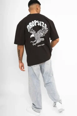 T-Shirt<Dropsize Heavy Oversize Eagle T-Shirt Washed Black