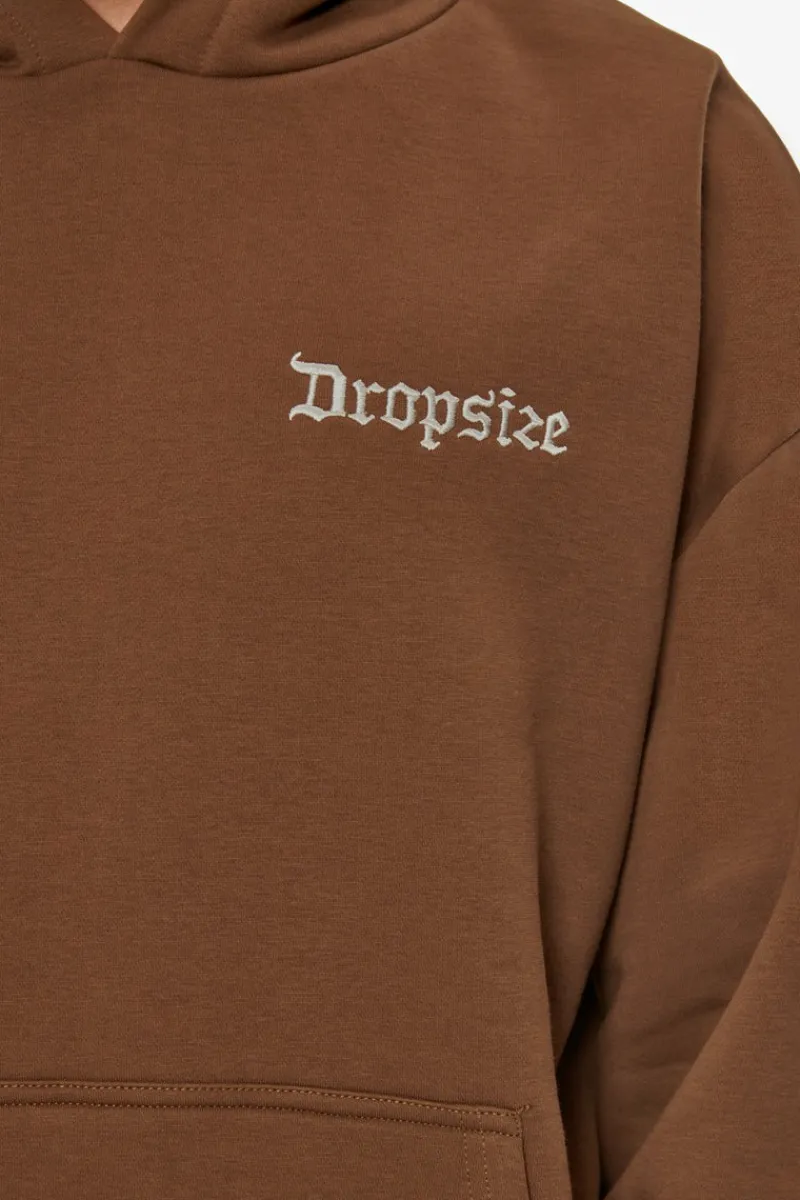 Hoodie<Dropsize Heavy Oversize Embo Hoodie Brown
