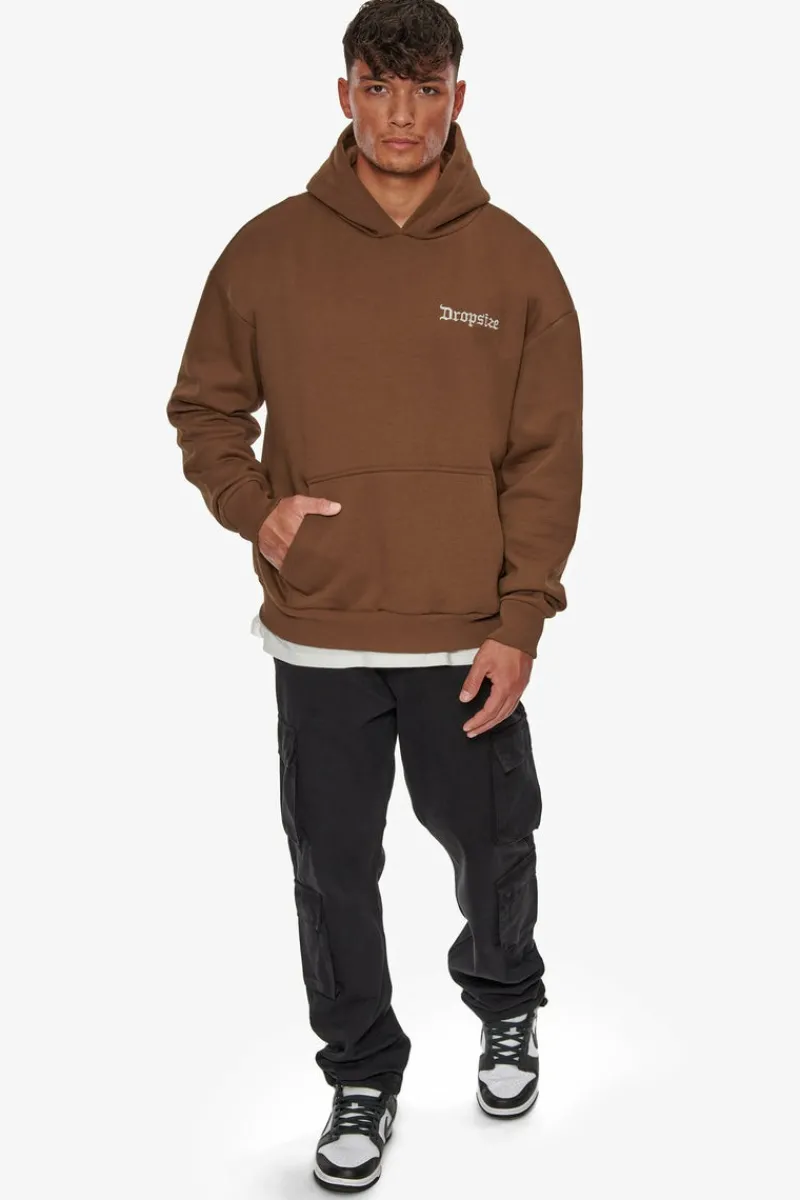 Hoodie<Dropsize Heavy Oversize Embo Hoodie Brown