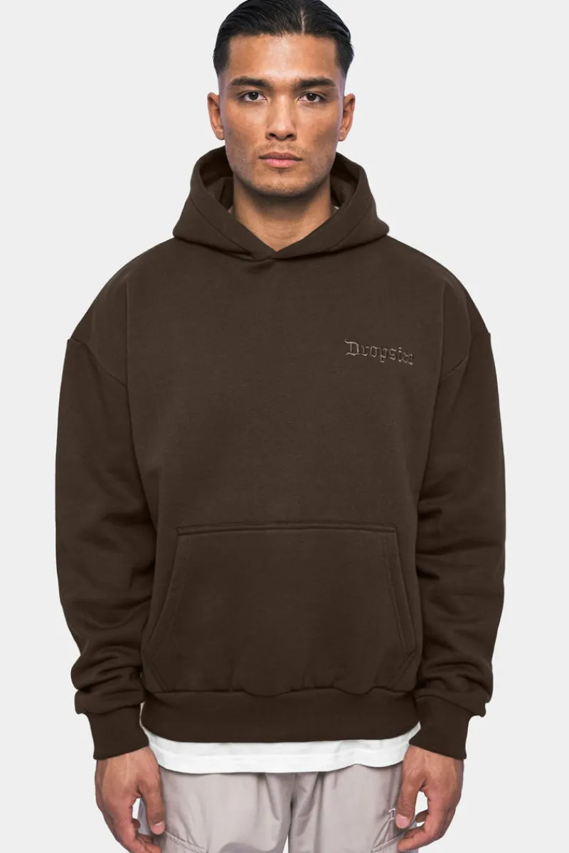Hoodie<Dropsize Heavy Oversize Embo Hoodie Chocolate Brown