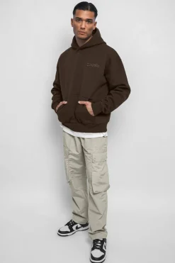 Hoodie<Dropsize Heavy Oversize Embo Hoodie Chocolate Brown