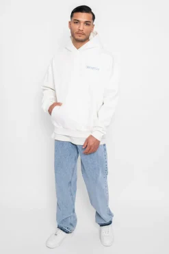 Hoodie<Dropsize Heavy Oversize Embo Hoodie Cream/Babyblue