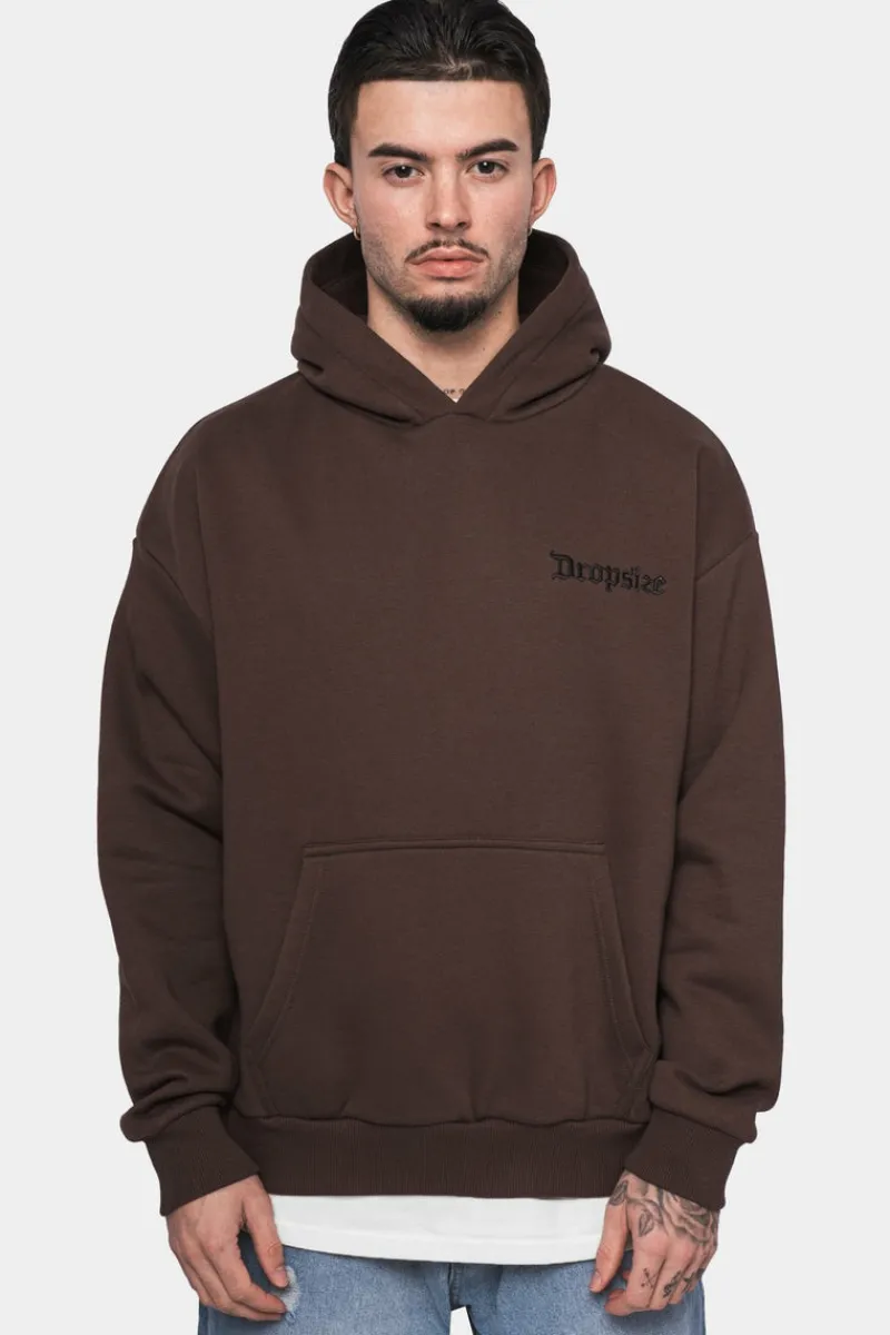 Hoodie<Dropsize Heavy Oversize Embo Hoodie Dark Brown