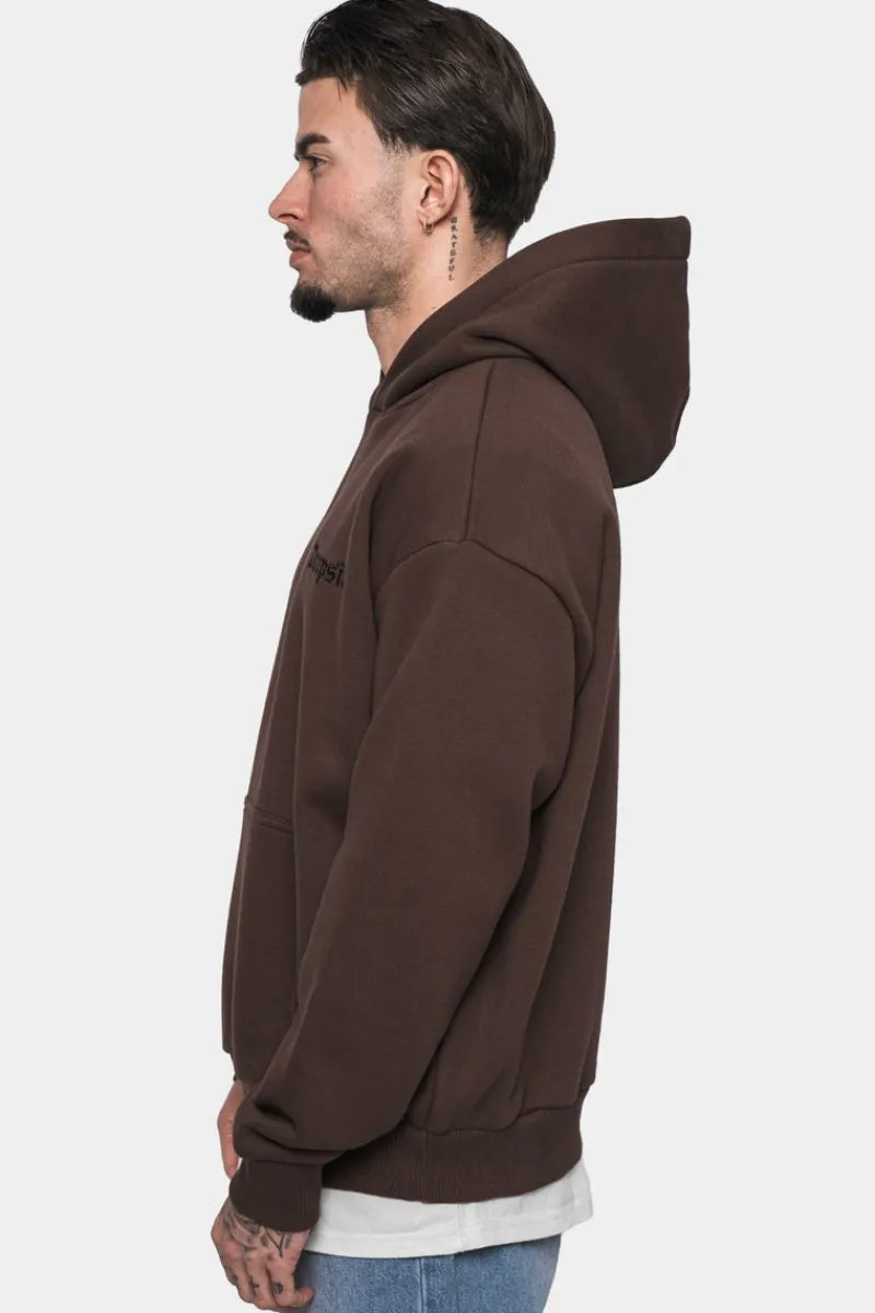 Hoodie<Dropsize Heavy Oversize Embo Hoodie Dark Brown