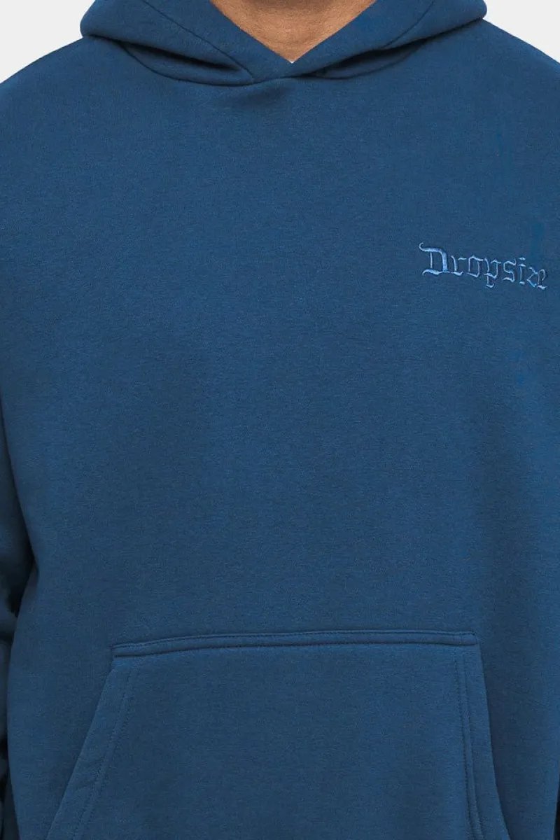 Hoodie<Dropsize Heavy Oversize Embo Hoodie Washed Indigo