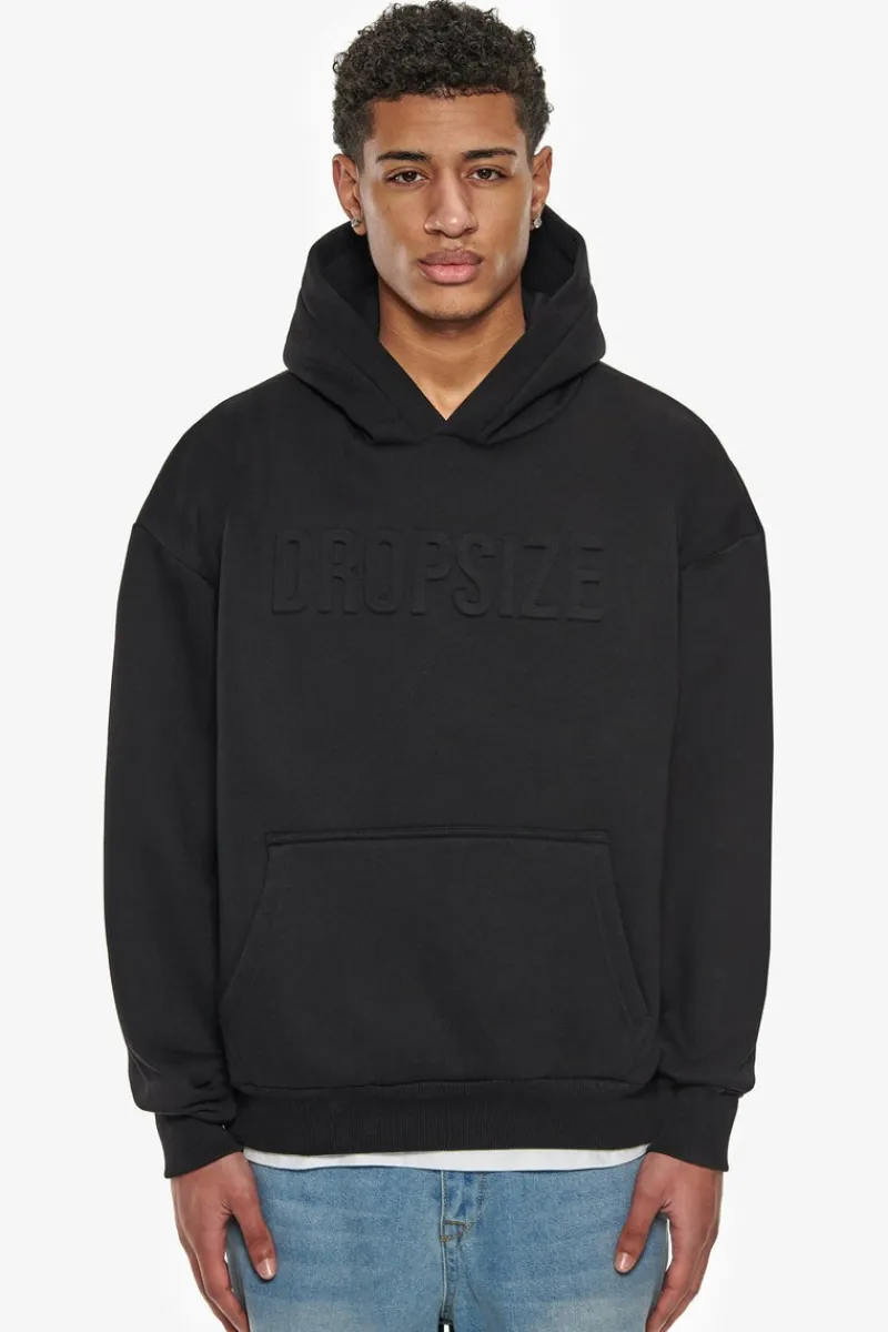 Hoodie<Dropsize Heavy Oversize Embossed Hoodie Black