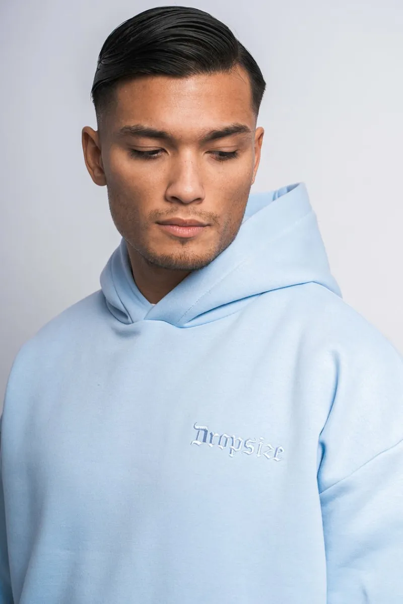 Hoodie<Dropsize Heavy Oversize Embo Tone N Tone Hoodie Babyblue