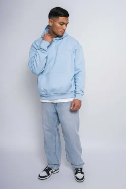Hoodie<Dropsize Heavy Oversize Embo Tone N Tone Hoodie Babyblue