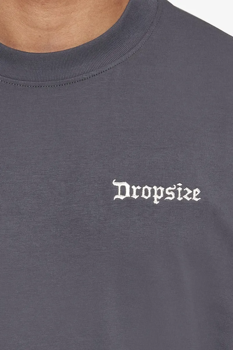 T-Shirt<Dropsize Heavy Oversize Embo T-Shirt Dark Grey
