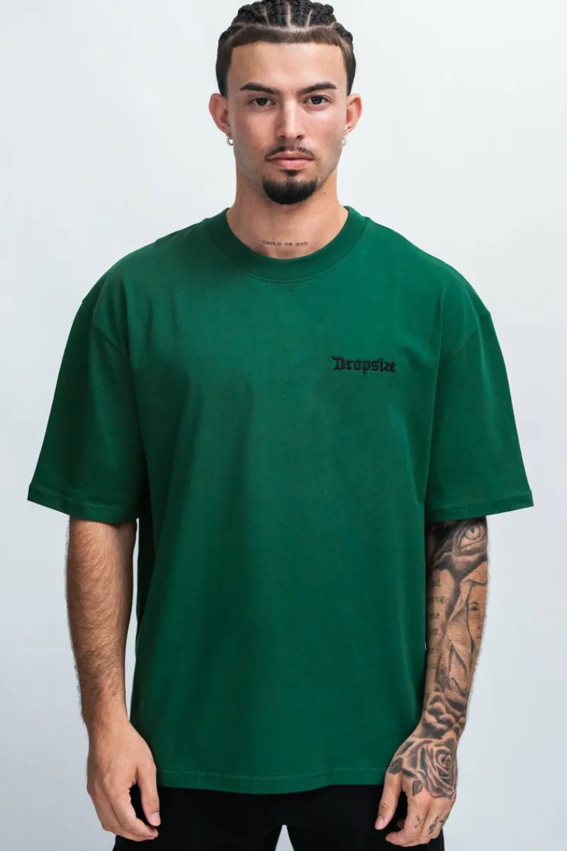 T-Shirt<Dropsize Heavy Oversize Embo T-Shirt Green