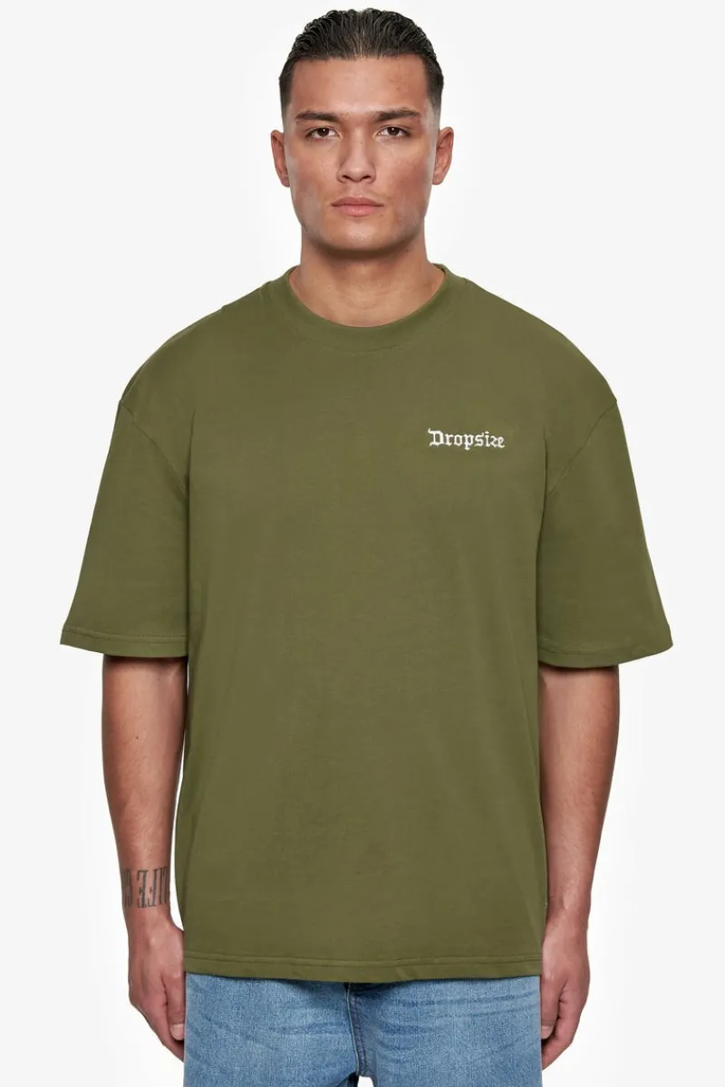 T-Shirt<Dropsize Heavy Oversize Embo T-Shirt Olive