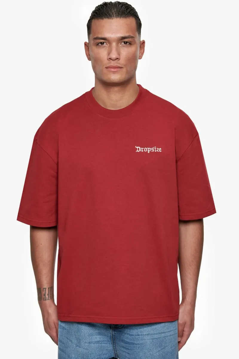 T-Shirt<Dropsize Heavy Oversize Embo T-Shirt Red