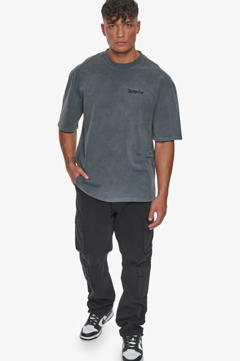 T-Shirt<Dropsize Heavy Oversize Embo T-Shirt Washed Grey