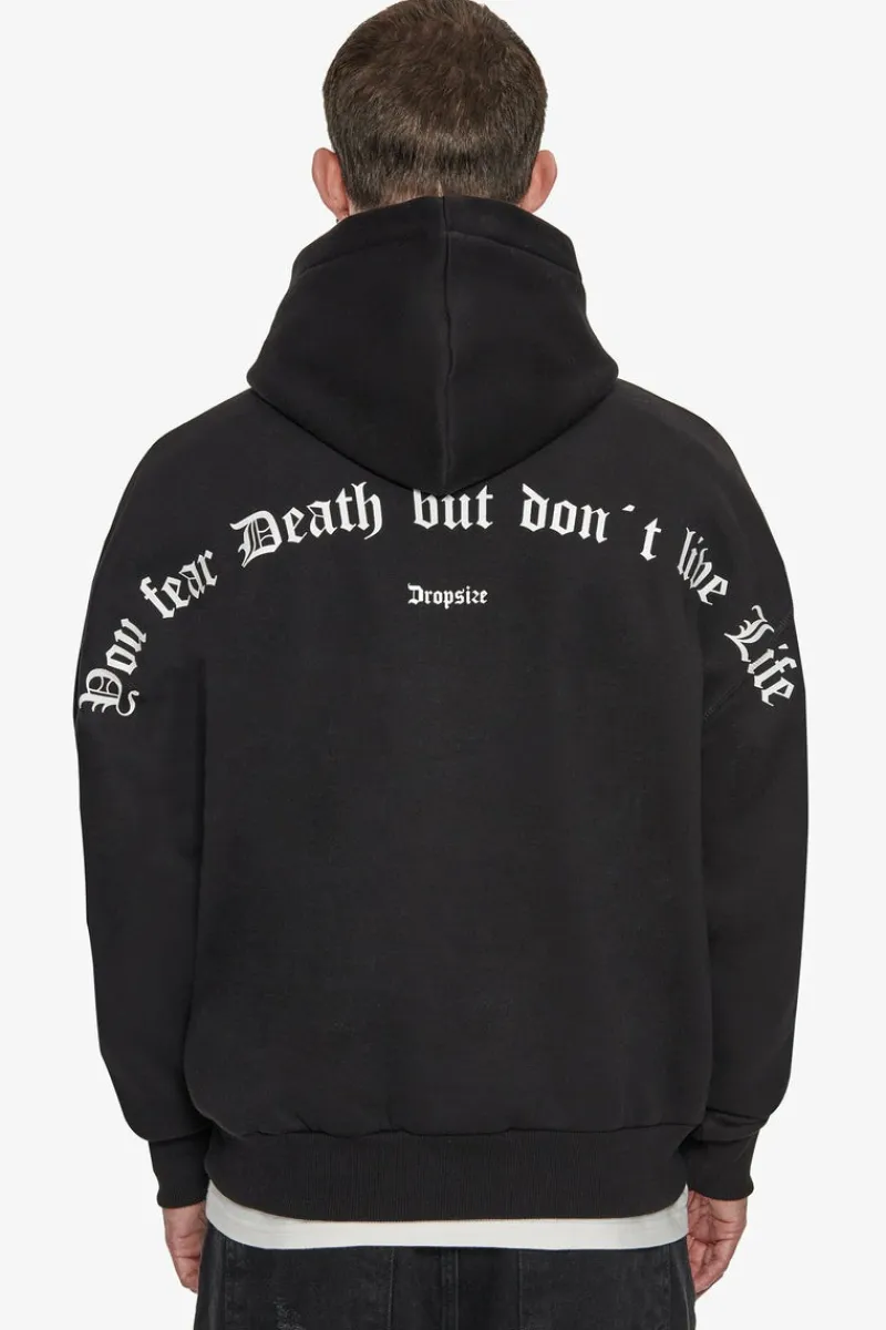 Hoodie<Dropsize Heavy Oversize Fear Death Hoodie Black