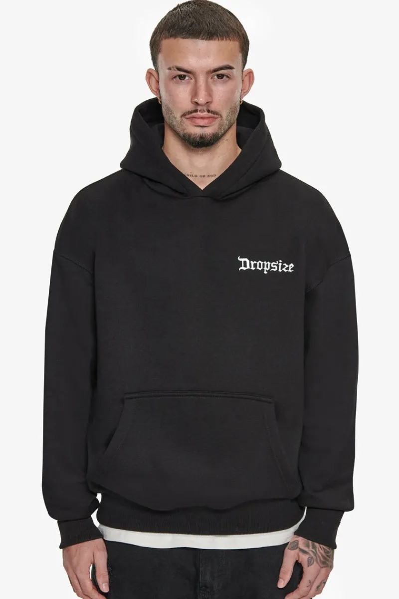 Hoodie<Dropsize Heavy Oversize Fear Death Hoodie Black