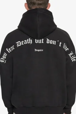 Hoodie<Dropsize Heavy Oversize Fear Death Hoodie Black