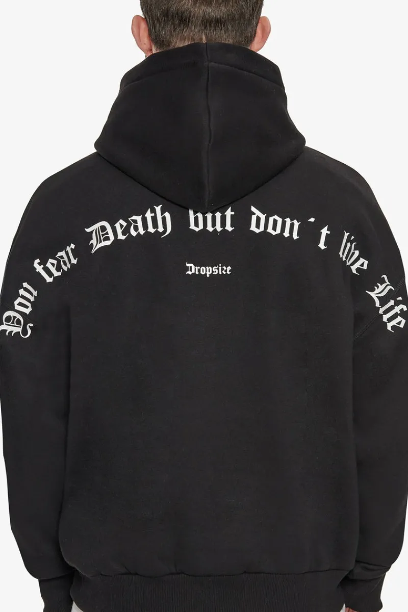 Hoodie<Dropsize Heavy Oversize Fear Death Hoodie Black