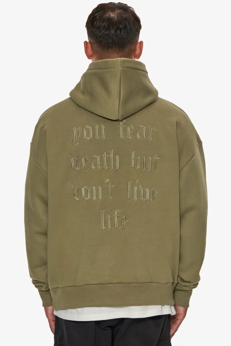Hoodie<Dropsize Heavy Oversize Fear Death Hoodie Olive
