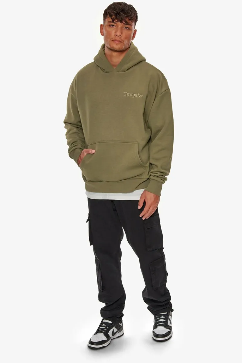 Hoodie<Dropsize Heavy Oversize Fear Death Hoodie Olive