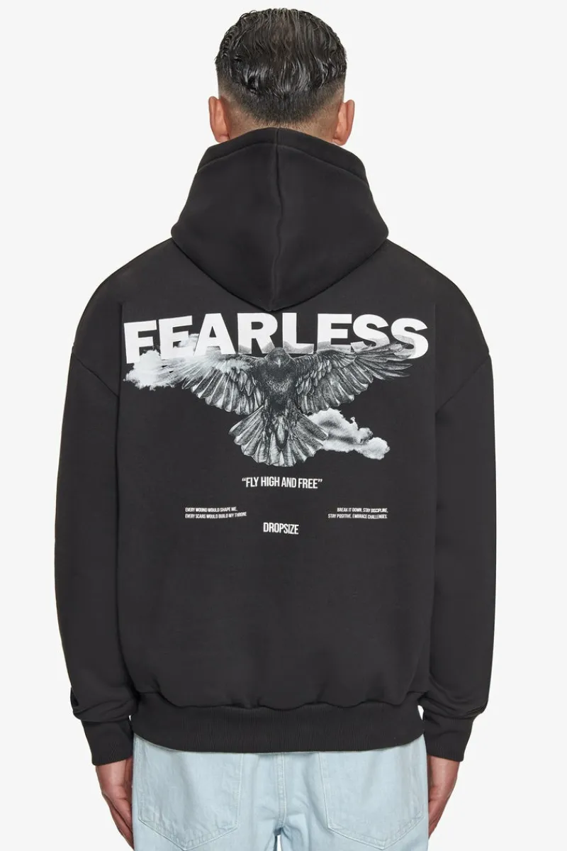 Hoodie<Dropsize Heavy Oversize Fearless Hoodie Black