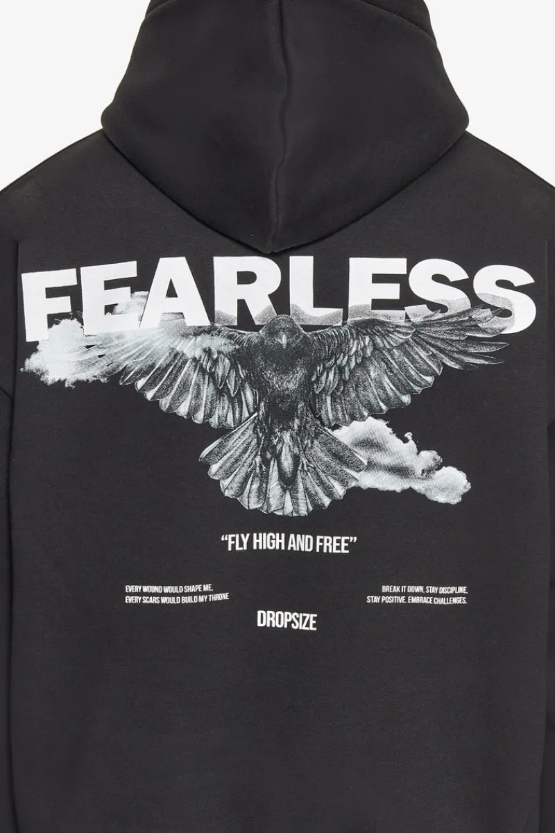Hoodie<Dropsize Heavy Oversize Fearless Hoodie Black