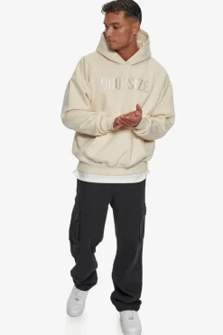 Hoodie<Dropsize Heavy Oversize Flat Front Embo Hoodie Coconut Milk