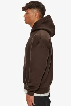 Hoodie<Dropsize Heavy Oversize Flat Front Embo Hoodie Chocolate