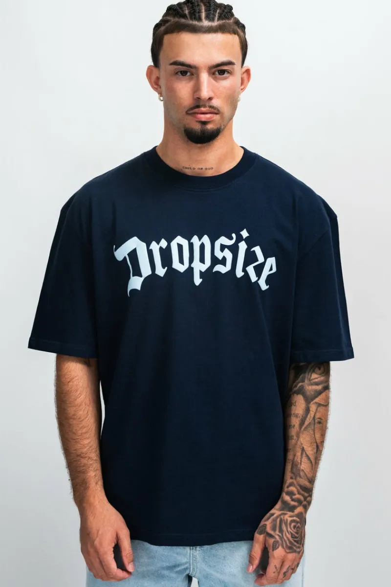 T-Shirt<Dropsize Heavy Oversize Front Logo T-Shirt Black Iris