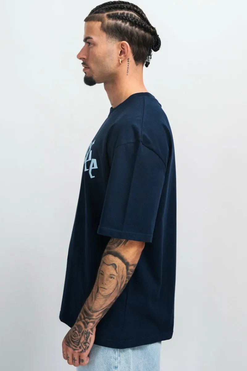 T-Shirt<Dropsize Heavy Oversize Front Logo T-Shirt Black Iris