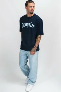 T-Shirt<Dropsize Heavy Oversize Front Logo T-Shirt Black Iris