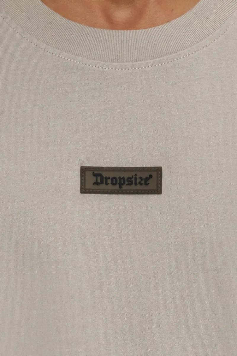 T-Shirt<Dropsize Heavy Oversize Front Rubber Patch T-Shirt Stone