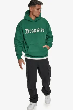 Hoodie<Dropsize Heavy Oversize Frottee Embo Hoodie Washed Green / Cream