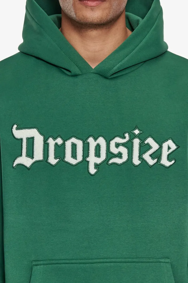 Hoodie<Dropsize Heavy Oversize Frottee Embo Hoodie Washed Green / Cream