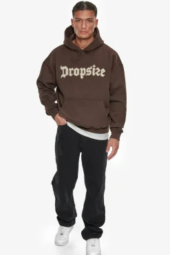 Hoodie<Dropsize Heavy Oversize Frottee Embo Hoodie Chocolate / Cream