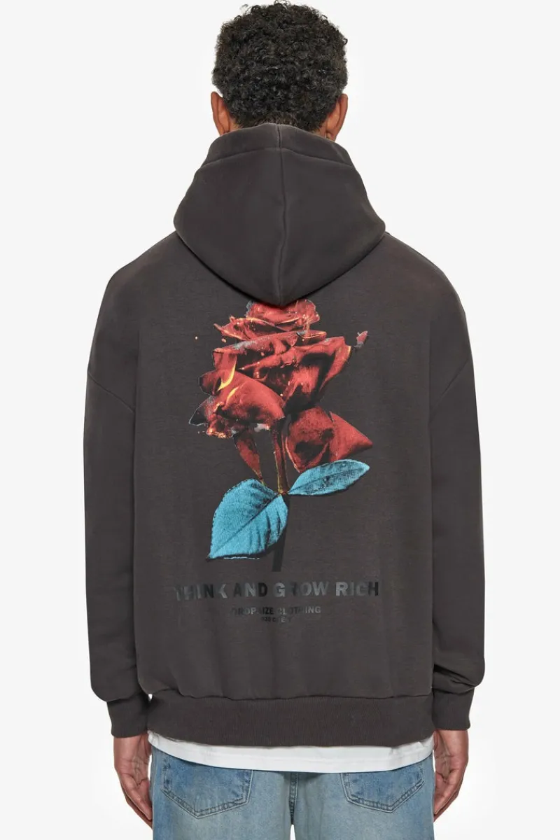 Hoodie<Dropsize Heavy Oversize Grow Rich Hoodie Washed Black